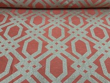 Luxor Deluxe  Fabric Coral Jacquard  Chess Design Curtain Blind Upholstery