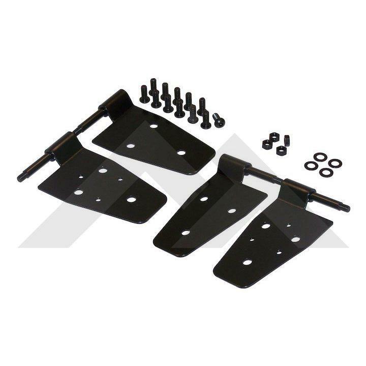 Charnières de demi-porte noires en acier robuste pour Wrangler JK
