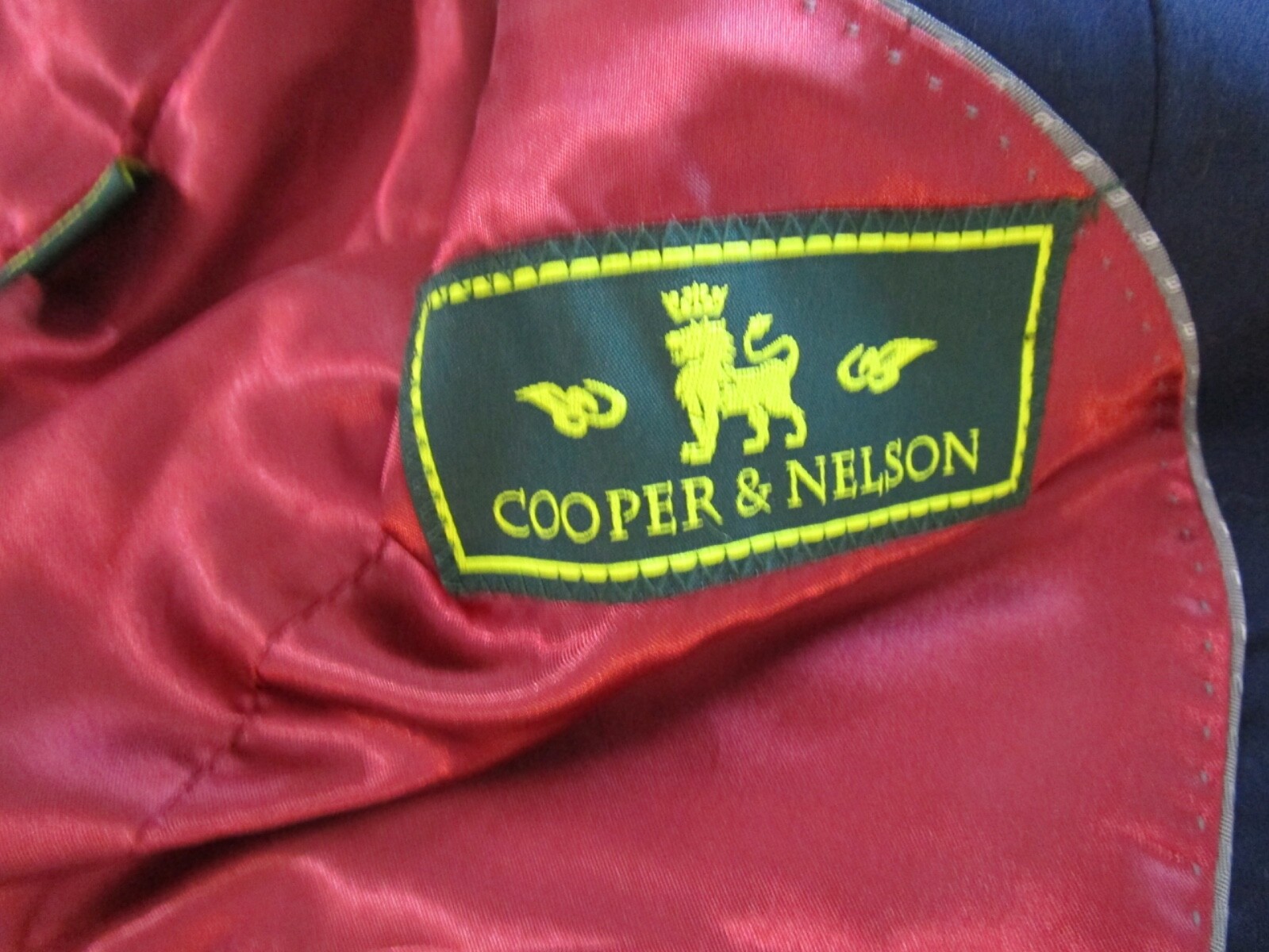 Cooper & Nelson Solid Blue Red Lining Mens Suit B… - image 4