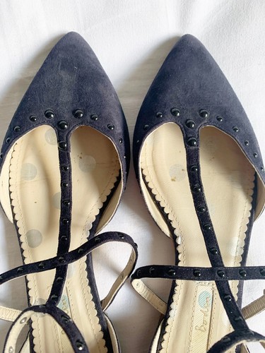 Boden DAMEN Riemchen Sandalen Gr .37 dunkelblau Veloursleder flach - Bild 7 von 9