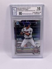 Tanner Schobel 2022 BOWMAN DRAFT CHROME REFRACTOR Graded MGCo. Gem Mint 10