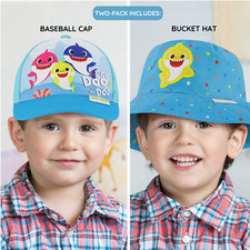 Nickelodeon Baby Shark Sunhat, Boys Bucket Hat & Baseball Cap for Kids Size 2-4