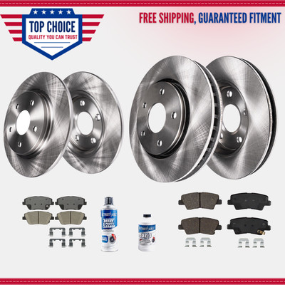 Front & Rear Drilled Brake Rotors + Ceramic Pads Kit For Hyundai Sonata / Kia K5