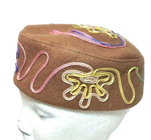 PAKISTANI WOOL TRADITIONAL RITUAL HAT, WITH EMBROIDERY