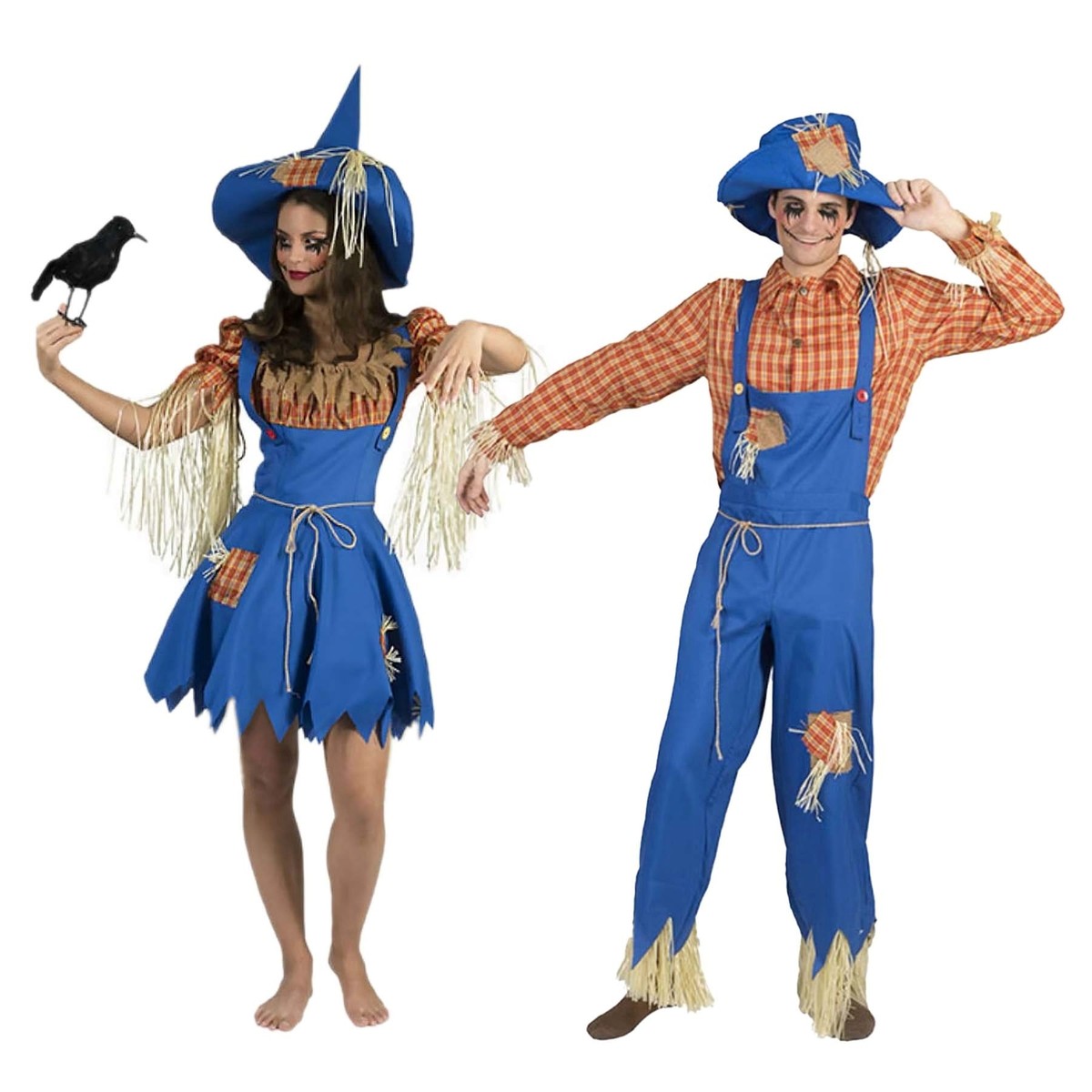 Vogelscheuchen-Kostüm Für Damen – Gr. 34-44, Latzrock & Bluse, 100% Polyester, Für Karneval & Bauernhof-Feste