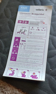 NICE VOLARIS A320 SAFETY/EMERGENCY CARD ( FOR VOLARIS MEXICO & COSTA RICA)