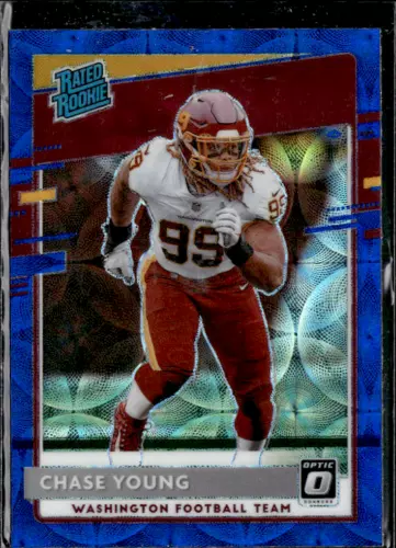 2020 Panini Donruss Optic - Rated Rookies Chase Young #166 Blue Scope Prizm (RC)