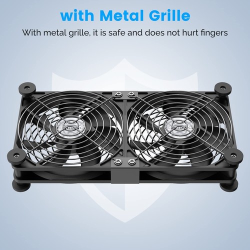 120mm 5V USB Powered PC Router Dual Cooling Fans w/Speed Controller - Afbeelding 7 van 8