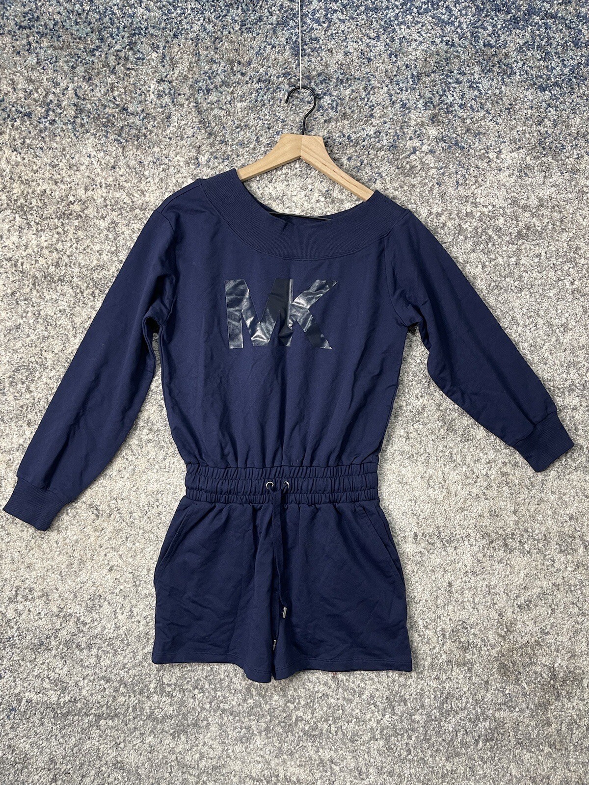 Michael Kors Off the Shoulder Jumpsuit Romper Jumper Navy Blue Size XS