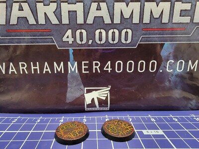 Custom Pro Painted Lava Bases x2 25mm / 32mm Wargames Warhammer 40 Made to Order