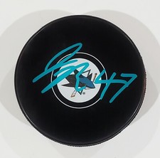 JAMES REIMER SIGNED SAN JOSE SHARKS NHL HOCKEY PUCK + COA 