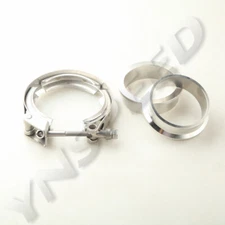 3'' Inch Quick Release V-Band Clamp & Mild Steel Flanges Kit For Turbo Downpipe