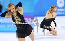 Ice Skating Adult Figure skating Dress Gymnastics Costume black