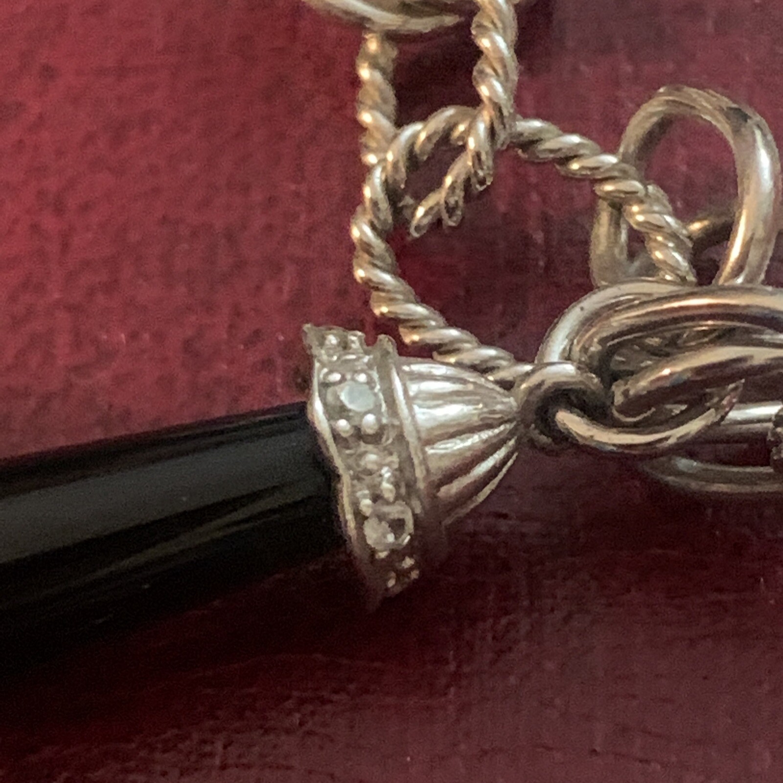 VTG DESIGNER DOUBLE INTERLOCKING CIRCLE STERLING … - image 7