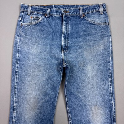 Vintage Levis 517 Jeans Men 40x32 Blue Bootcut 90s Orange Tab Faded Western Work