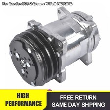 Black Ac Compressor W 2-groove Pulley For Sanden 508 Style V-belt 12v Chrome Black Ac Compressor W 2-groove Pulley For Sanden 508 Style V-belt 12v Chrome