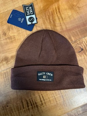 Salty Crew Coastal Beanie in the color Friar Brown One Size Fits Most NWT