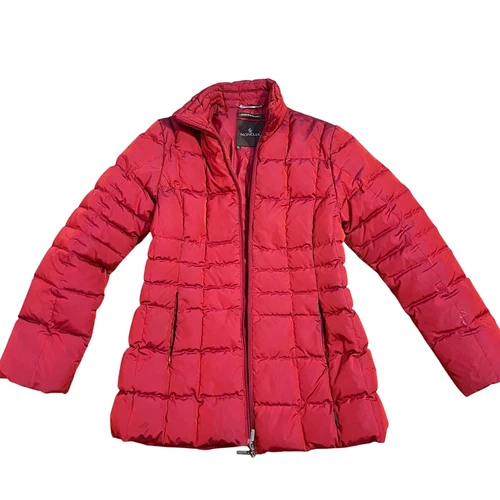 Cappotto giacca piumino lungo Moncler vintage donna taglia 2 trapuntato rosso isolato