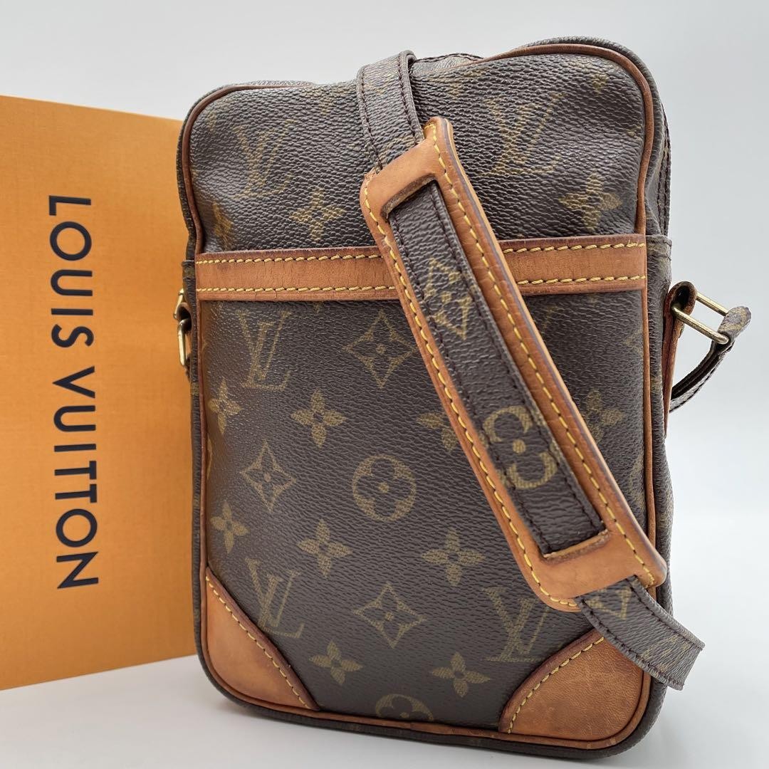 Louis Vuitton Danube Monogram Leather Crossbody Shoulder Bag Pochette  