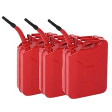3 Pieces Fuel Can 5Gal 20L Gas Gasoline Fuel Army Backup Steel Tank Spill Proof