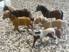 Vintage Playmobile Horses/Colts  Lot Of 5  White/Brown
