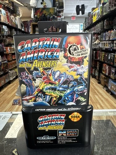 Captain America with Case (Sega Genesis, Vintage Video game)
