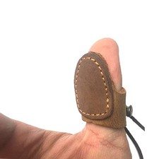 Nachvorn Soft Leather Thumb Ring Archery Finger 5 * 2 centimeters, Brown