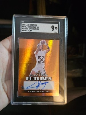 2024 Leaf Electrum CHRIS HENRY JR Bronze Futures Rookie Auto /59 #FACHJ SGC 9
