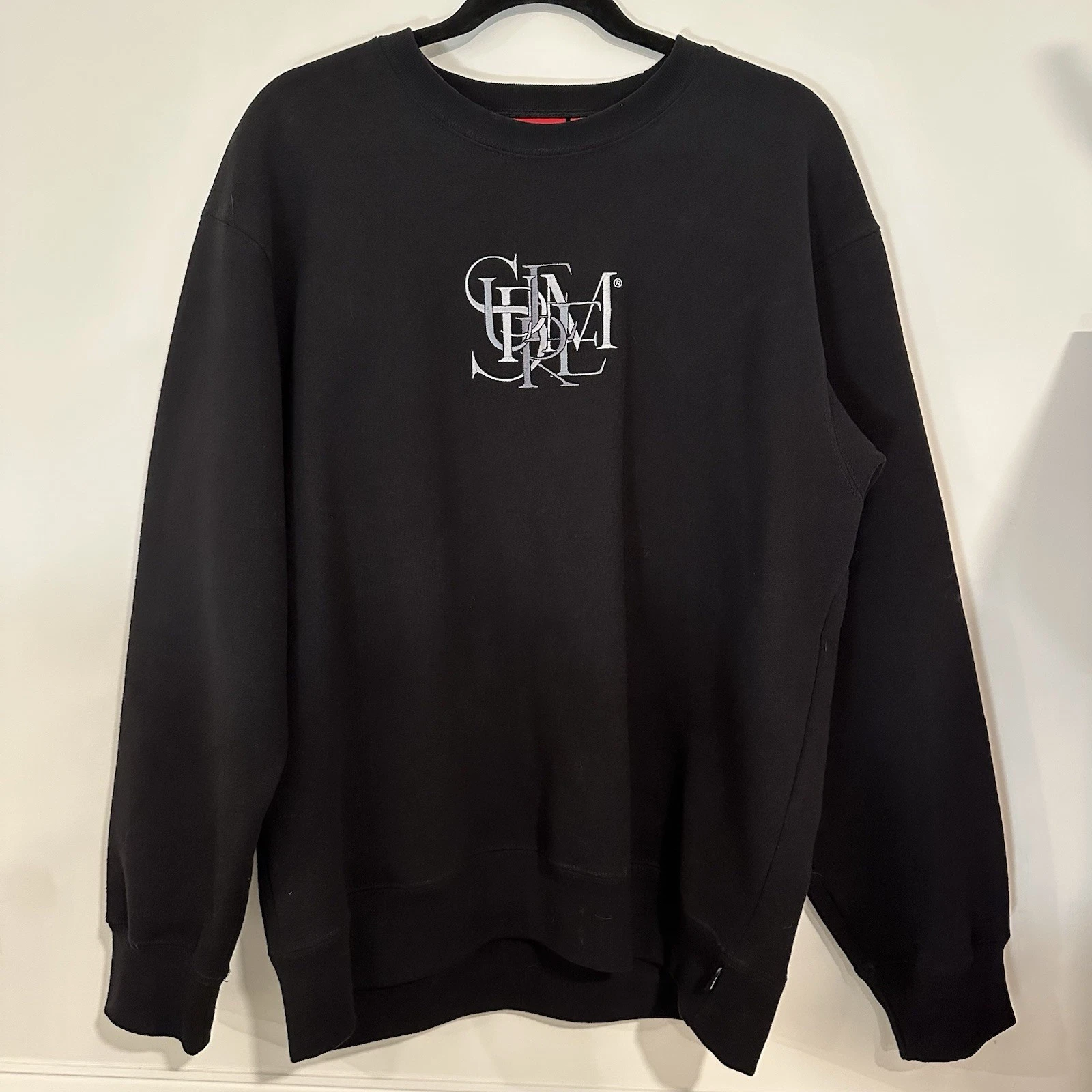 Sweat noir homme Supreme overlap taille moyenne 