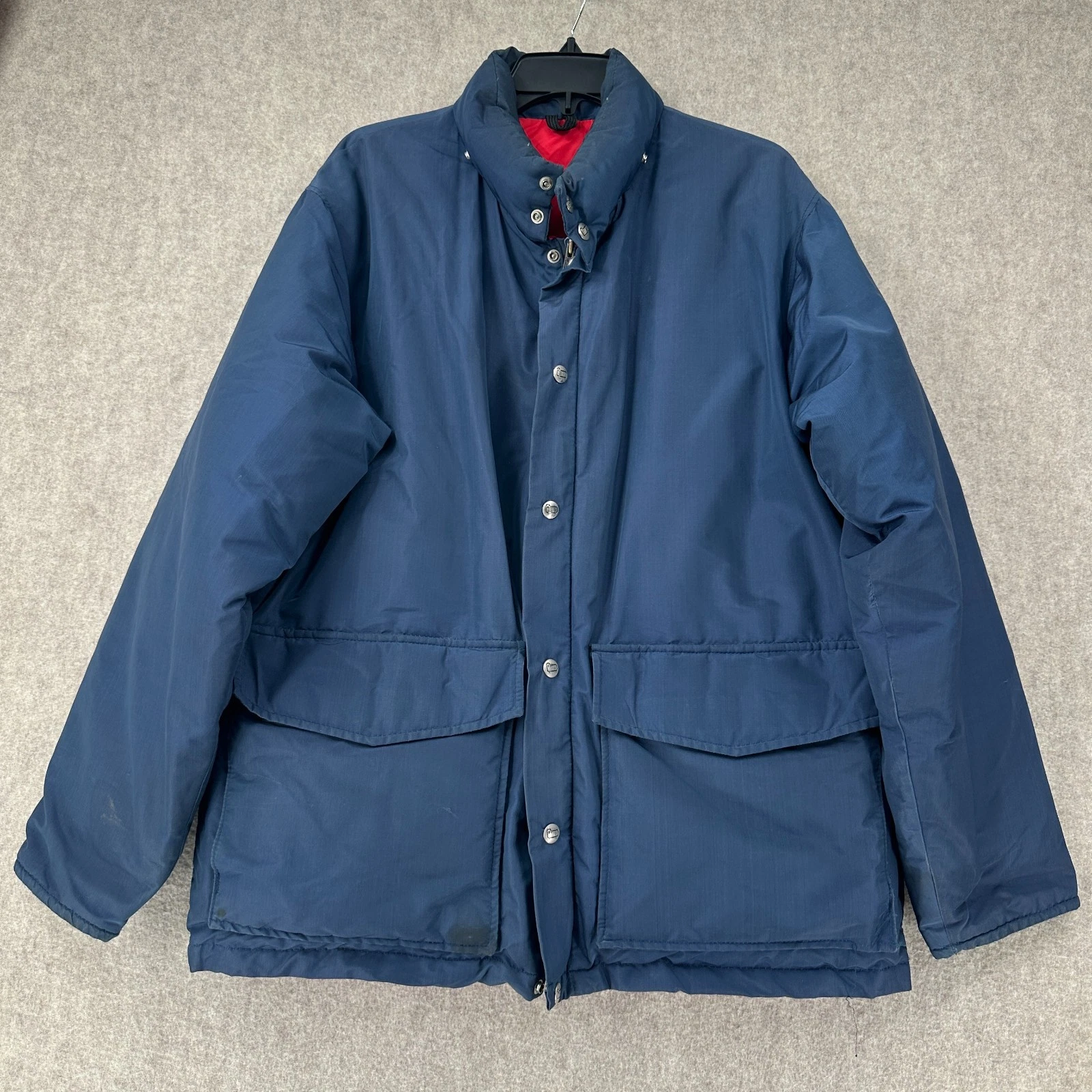 Woolrich Langhorne Mens Puffer Jacket Size LARGE Deep Navy 550 Fill 16106 Coat