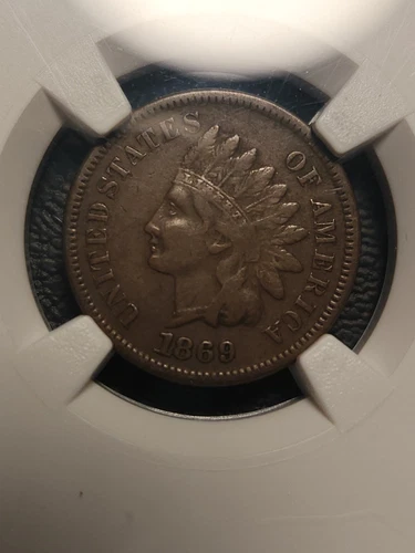 1869 1c Indian Head Cent NGC VF35 Choice VF Better Date