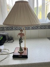 Vintage Porcelain Figure Lamp with Elegant Lady