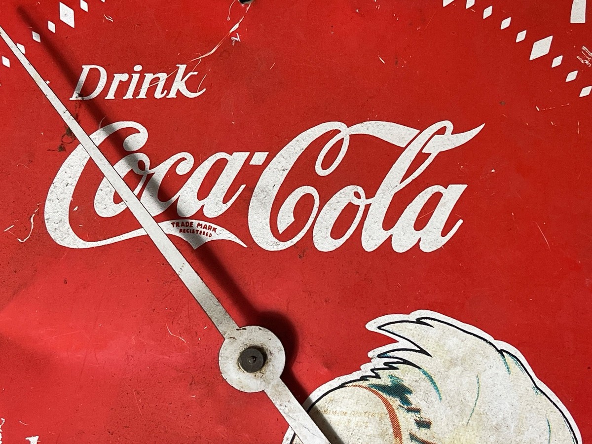 Vintage Jumbo Dial Metal COCA COLA Cap Boy Art Advertising