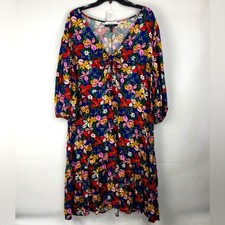 Eloquii Plus Size Knot Front Flounce Dress Floral womens size 22