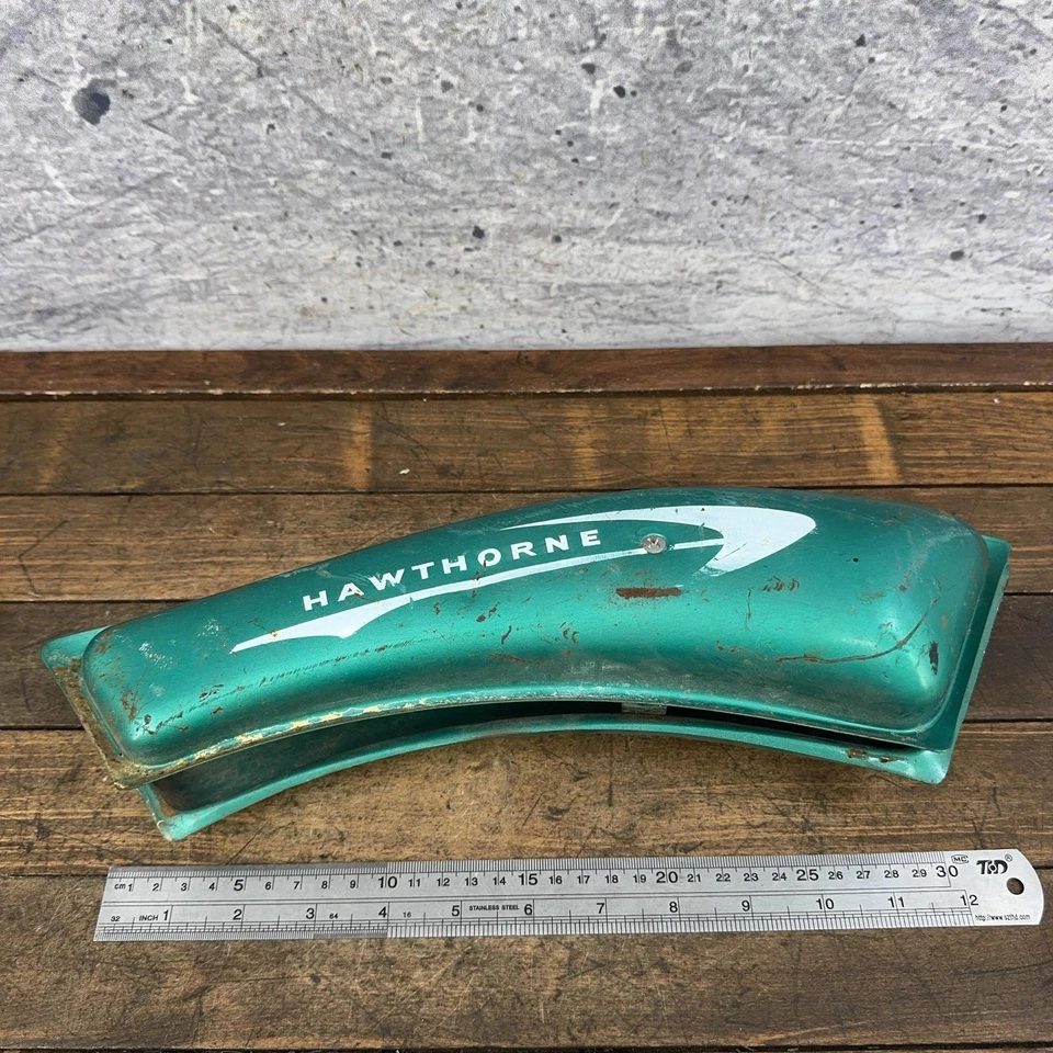 Vintage Hawthorne Horn Tank Green Girls Cruiser Balloon Tire Bicycle Bike Ding - Image 3 of 4
