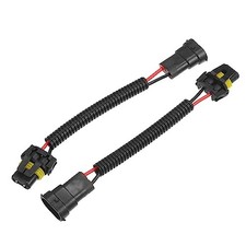 2 Pcs H8 H9 H11 Male to 9006 HB4 Female Extension Wire Harness Headlight Fog