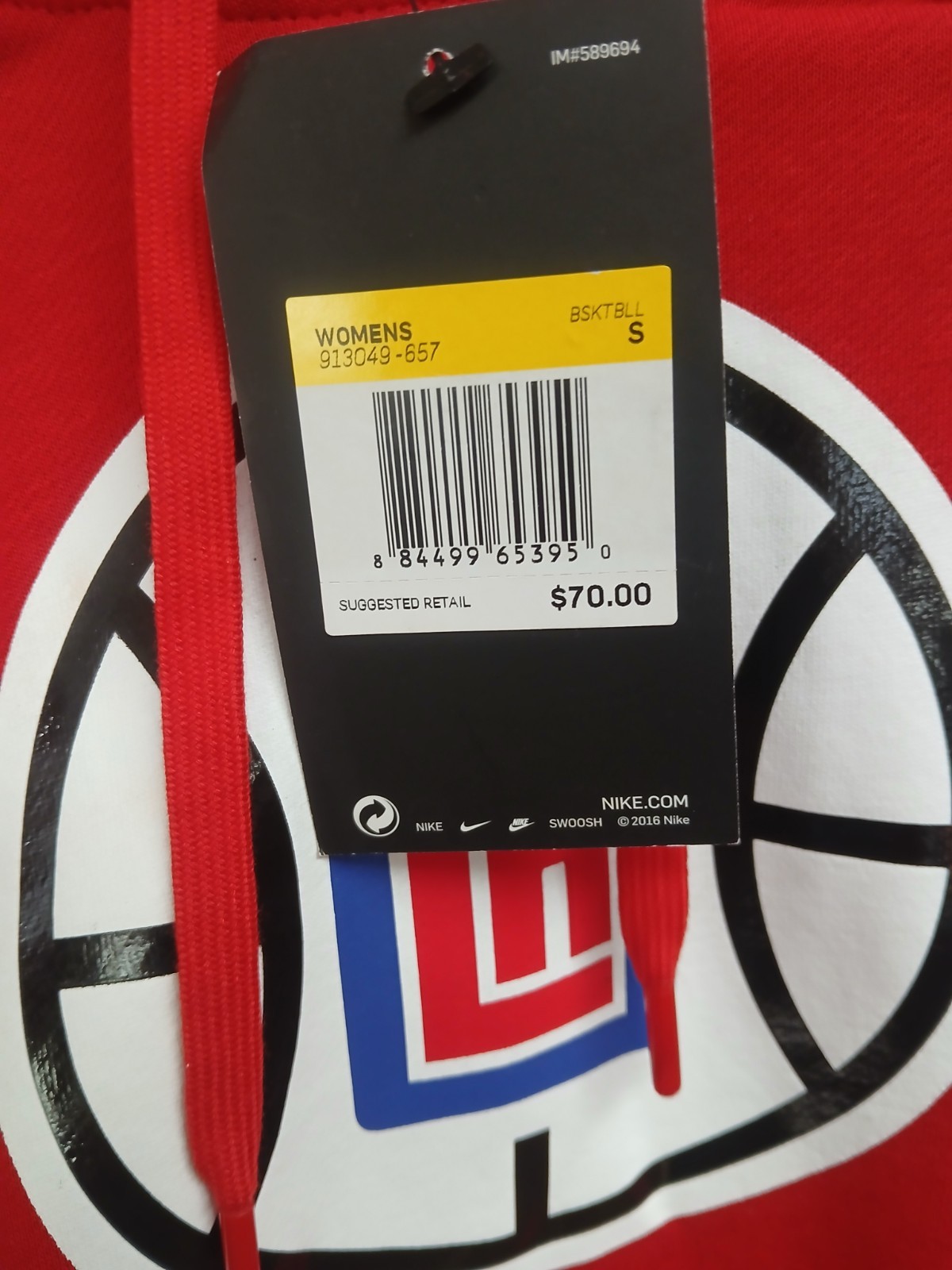 Nike LA Clippers Hoodie Women's Small NBA Basketball Tags Jacket thumbnail 3