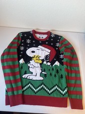 Peanuts Snoopy Woodstock Christmas Holiday Sweater Size L