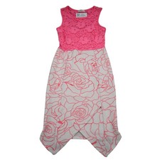 Lette USA Dress Womens M Pink Floral Lace Sleeveless Scoop Neck Outwear