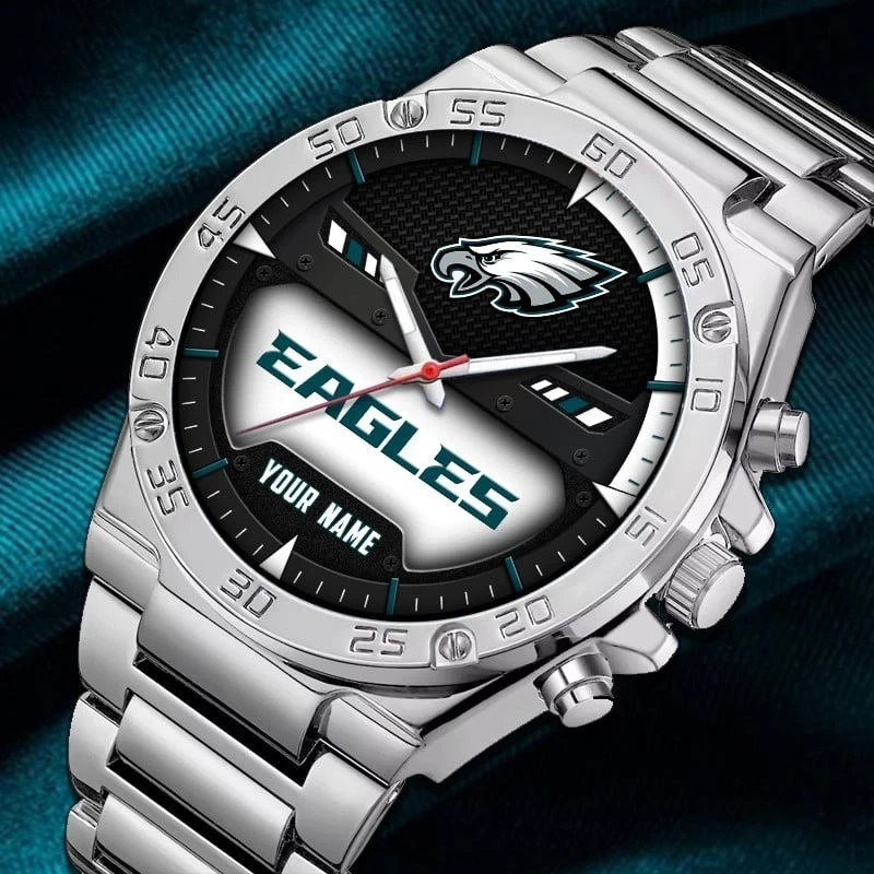 Personalized Philadelphia Football Eagless Team Gentleman Stainless Steel Watch