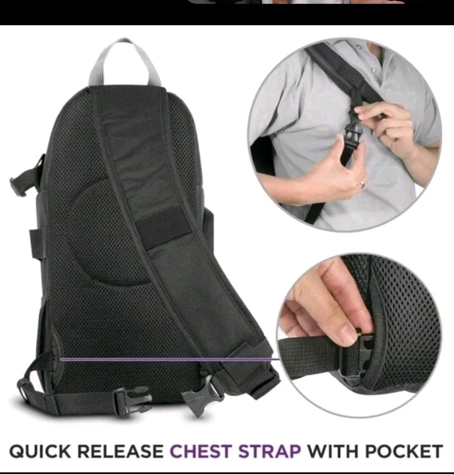 Bolsa honda para cámara fotográfica Altura para Canon Nikon Sony DSLR sin espejo negra púrpura Foto 3 de 4