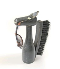 VINTAGE HORSE HEAD Head Wood Shoe Brush Folk Art Wood Horse Made In Japan A1