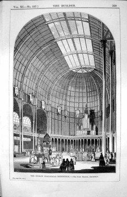 Altes The Dublin Industrieausstellungsglas Sir John Benson Architekt