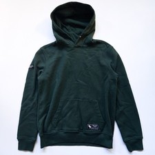 Abercrombie  Fitch Kids Boys Hoodie 11/12 Green Logo Hooded Sweatshirt Pullover