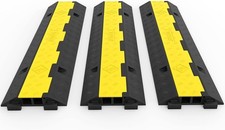 Produktbild - Kabelschutzmatte 3 Stück 2 Kanal, 101 x 25 x 5 cm Überfahrschutz für Kabel