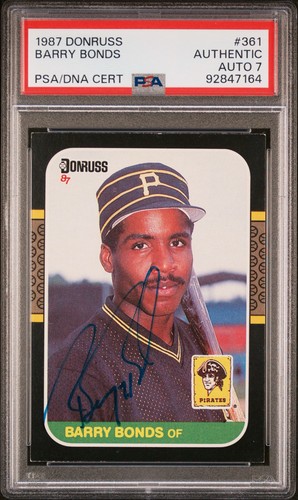BARRY BONDS Autograph Rookie Card 1987 Donruss Auto Signed PSA/DNA PSA RC