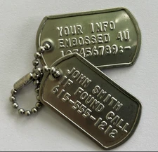 Embossed MINI Military Dog Tags Dogtags Custom Personalized  In USA For You