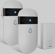 Doorbell  Wireless 2 Receivers, 5 Level Volume No need to change batteries