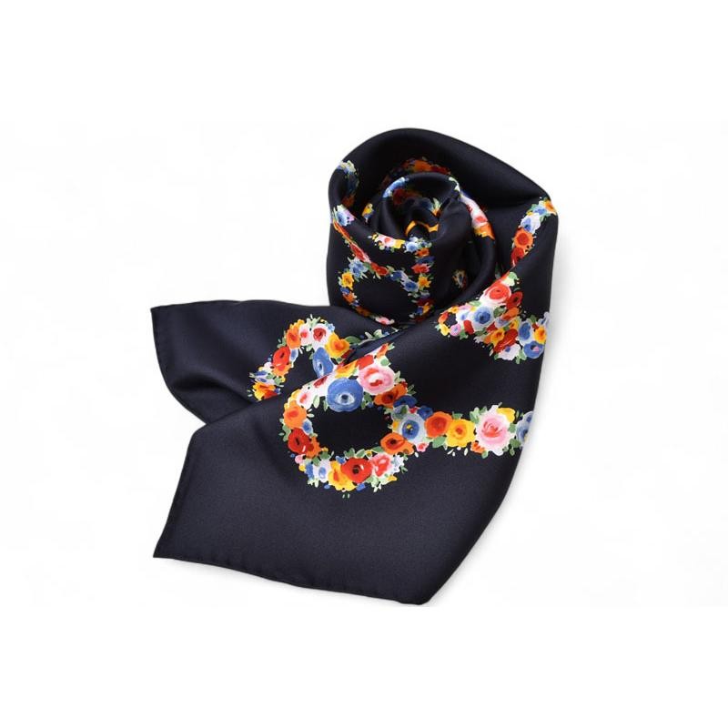 Gucci Navy Large Floral Logo Scarf