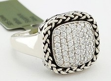 LAB CREATED WHITE SAPPHIRE RING SOLID .925 STERLING SILVER - New with Tag